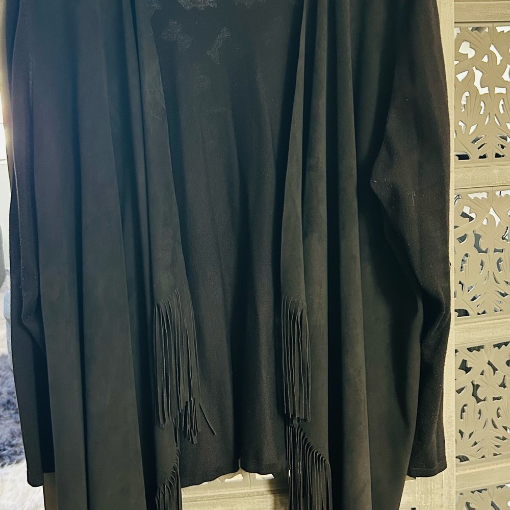 INC International Concepts Black Cape Cardigan